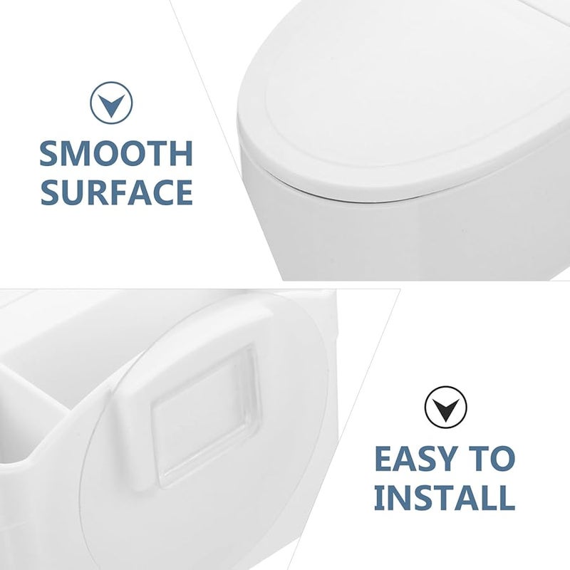 حامل سجائر معلق على الحائط على شكل مرحاض مع غطاء، بدون دخان، لا يتطلب الحفر، ديكور الحمام - Image 2